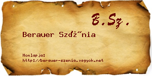 Berauer Szénia névjegykártya